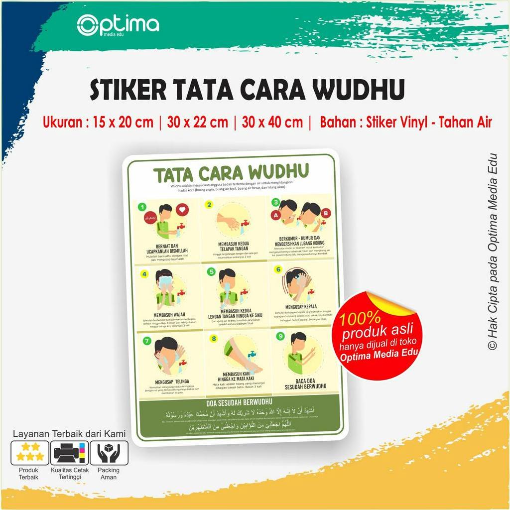 Jual Stiker Panduan Tata Cara Wudhu - Tahan AIr | Shopee Indonesia