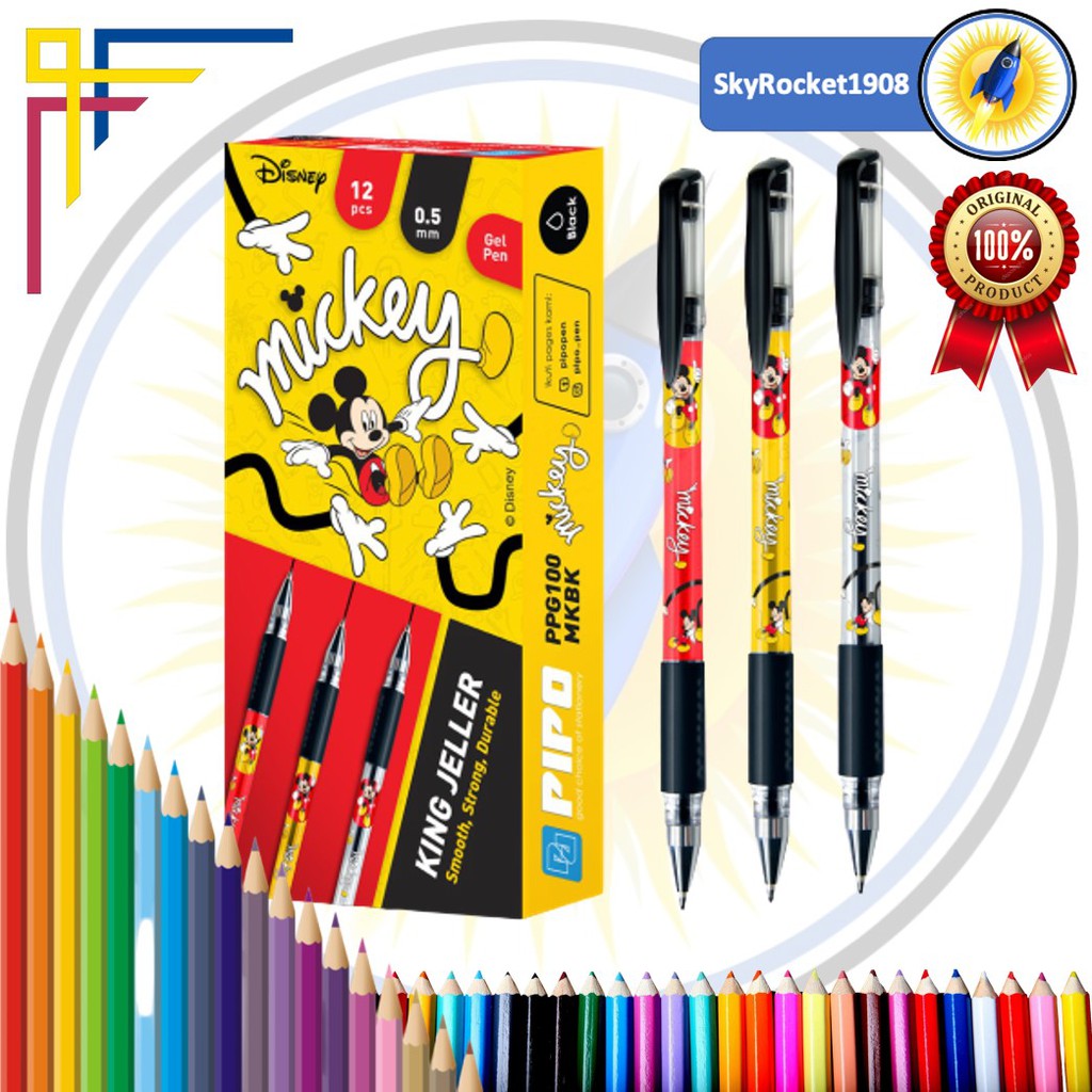 Jual Original PIPO King Jeller gel Pen 0.5 mm Disney - Mickey Mouse 1 ...