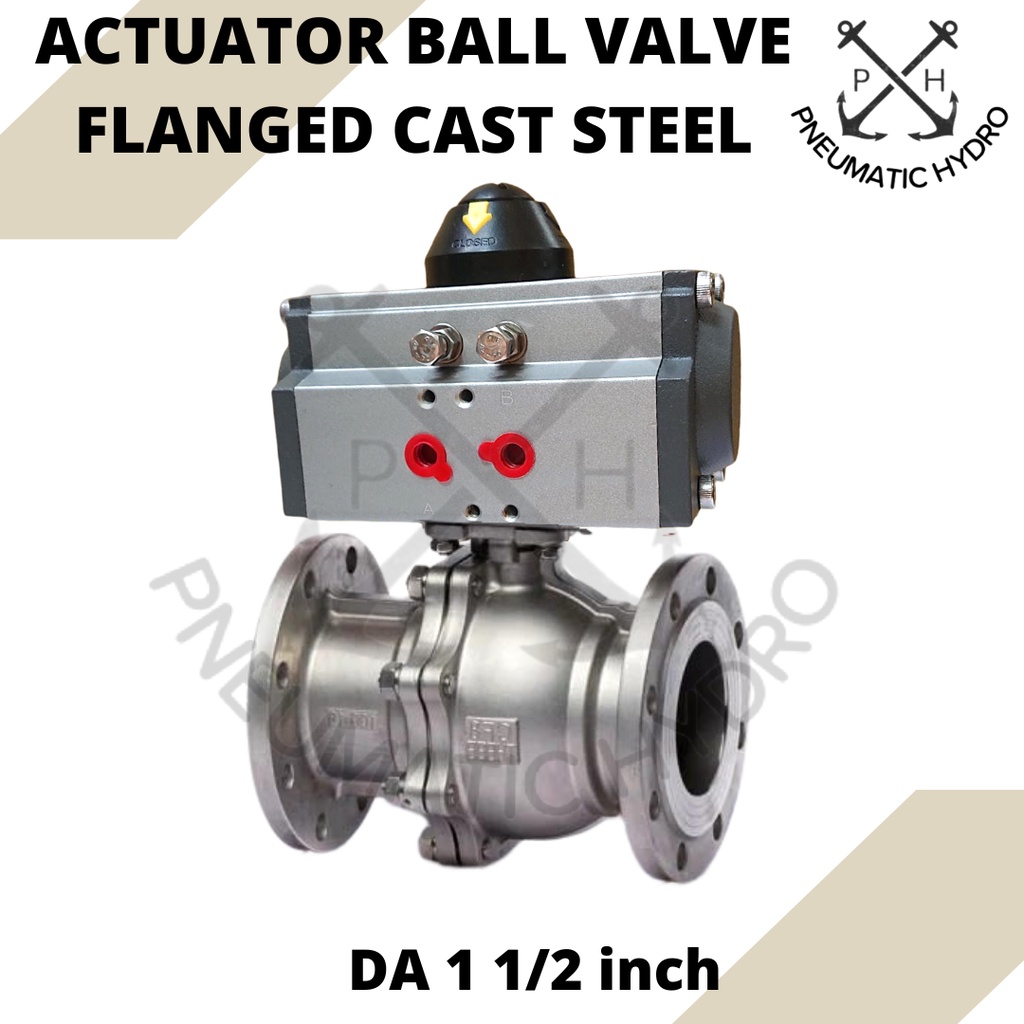 Jual Actuator ball valve flanged Cast Steel DA 1 1/2 inchi | Shopee ...