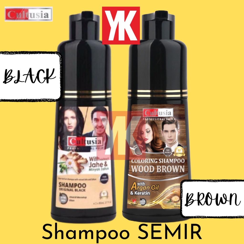 ☑️ YK ☑️ CULTUSIA Shampo Semir Hitam 160ml Black sampoo