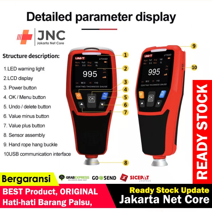 Jual UNIT Coating Thickness Gauge Alat Ukur Ketebalan Cat UT343D