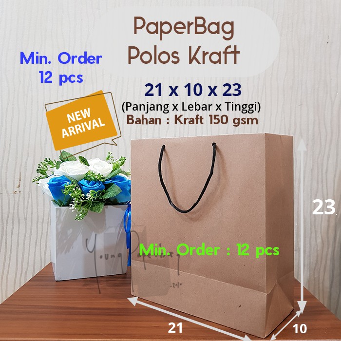 Jual Paperbag / Tas Kertas / Paper Bag Polos Coklat Kraft 150gsm 21 X ...