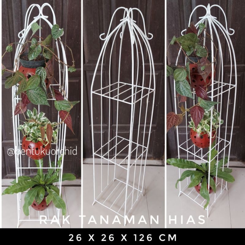 Jual rak tanaman isi 3 rak besi tanaman 26 x 26 x 126 cm shopee