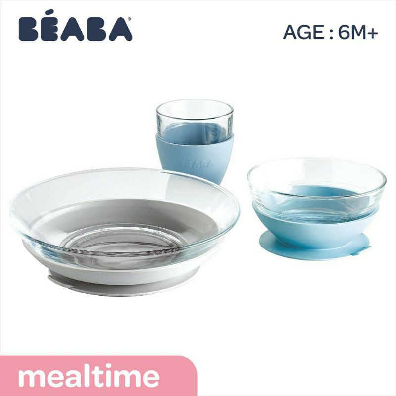 Jual Beaba Duralex Glass Meal Set Peralatan Makan Kaca Beaba