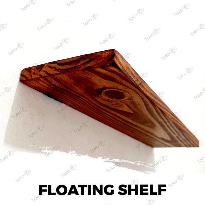 Jual Floating shelf Natural Ambalan Rak dinding kayu jati belanda ...