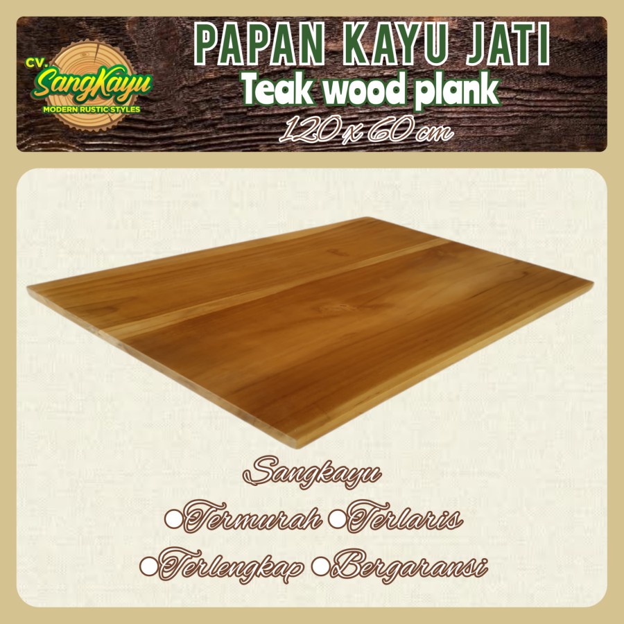 Jual Papan Kayu Jati Asli 120x60 Papan Ambalan Wooden Board Bahan Daun ...