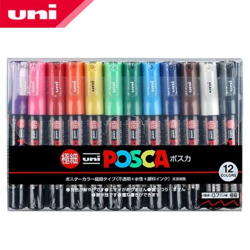 Jual Uni Posca Paint Marker Pc-1m 12 Colour | Shopee Indonesia