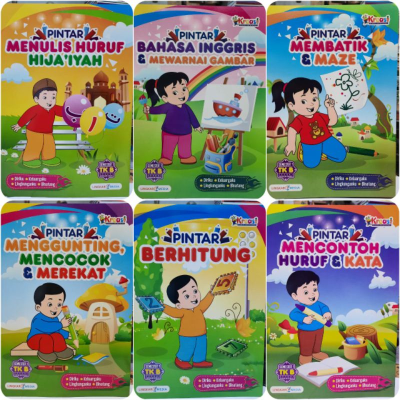 Jual Paket Buku KREASI TK B Semester 1 Atau 2 - Isi 6 Buku - Ukuran ...