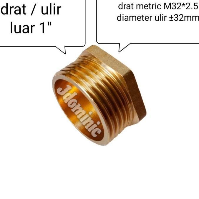 Jual Tutup Drat Luar 1 Inchi Kuningan Brass End Stop Plug Dop Dot Keran ...