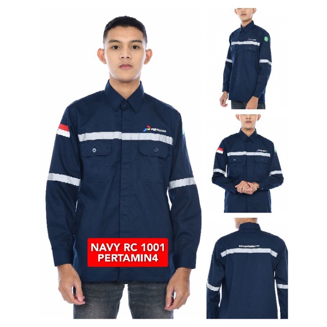 Jual Kemeja Kerja Pertamina Murah Custom Bordir/wearpack Atasan ...