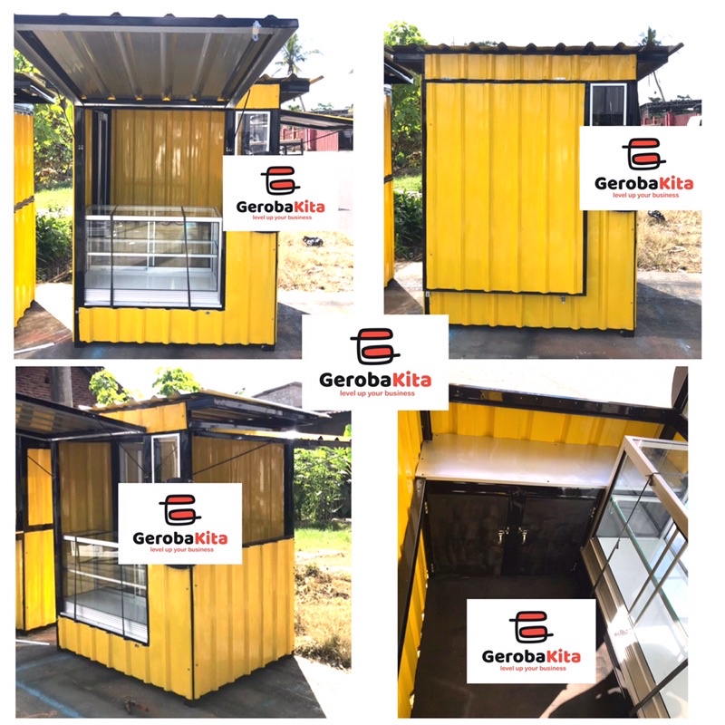 Jual Booth Container Dengan Etalase Kaca Gerobak Kontainer Etalase