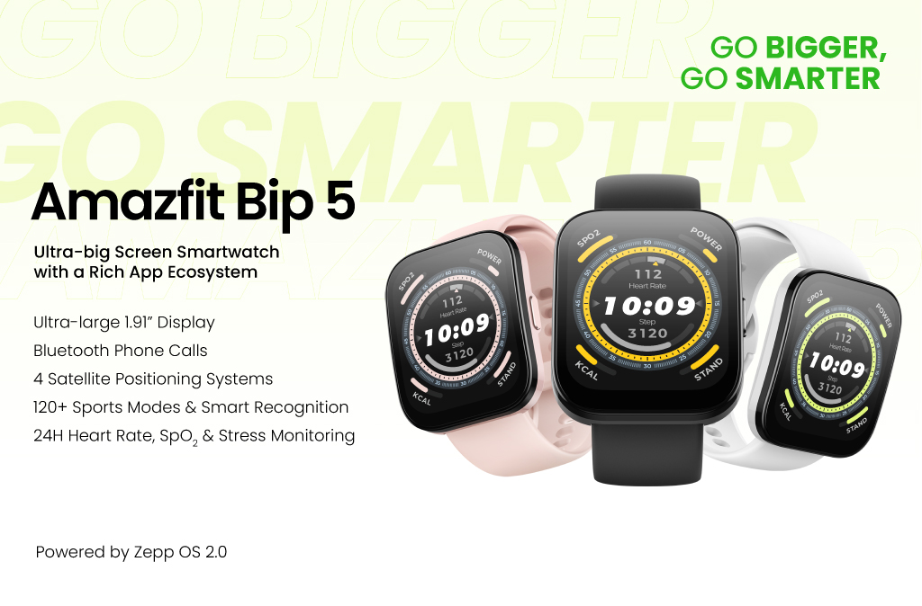 Amazfit Official Bip 46mm Smartwatch Display GPS Smart Watch  120+ Sport Mode - Main Image