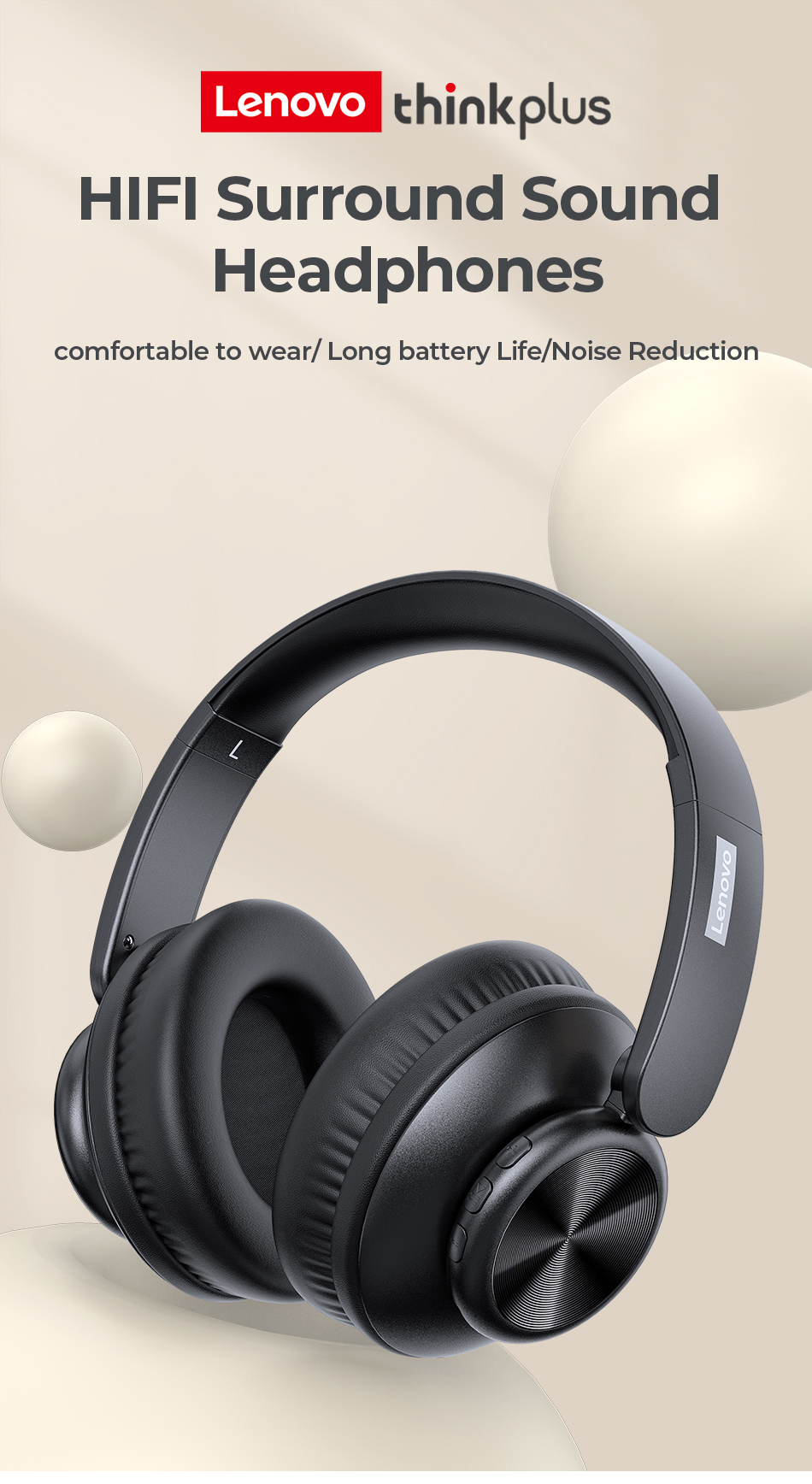 Jual Lenovo Thinkplus G70 Bluetooth Headset Over-Ear | Noise Cancelling ...