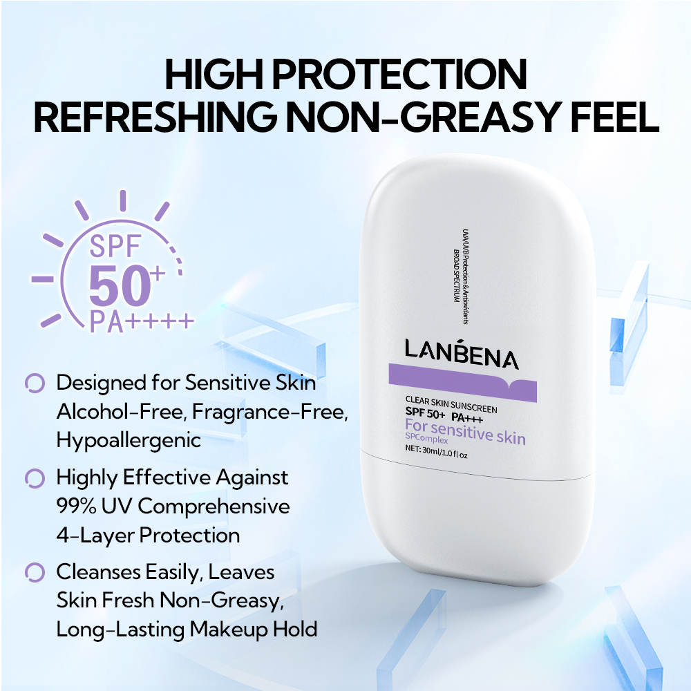 Jual LANBENA UV Sunscreen Niacinamide Serum Whitening Soothing Sunblock Wajah Pelembab Skin Sunscreen SPF 50+ PA+++ Suncare Sun Protection Sensitive Oil Control Refreshing Waterproof 30ml | Shopee Indonesia