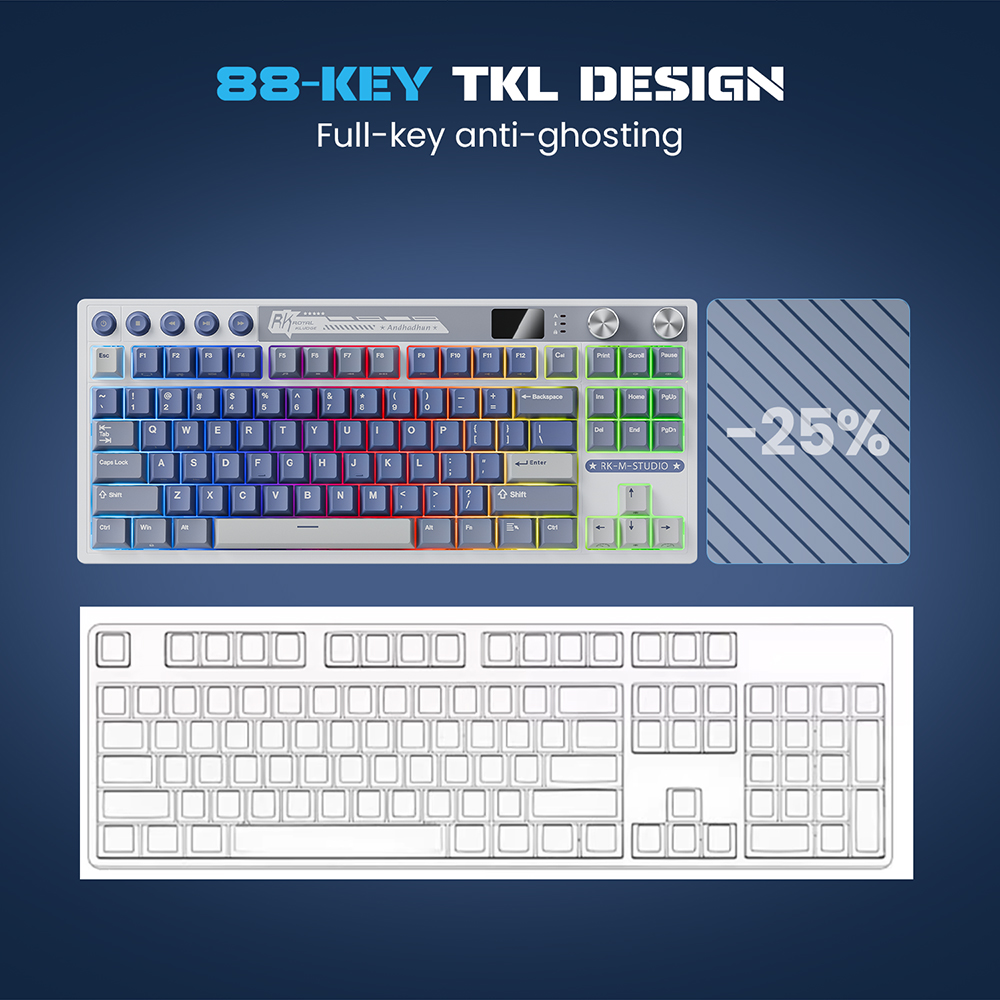 Jual Royal Kludge RK M87 Famicom 87 Key Gaming Keyboard | Shopee Indonesia