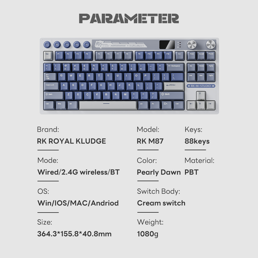 Jual Royal Kludge RK M87 Famicom 87 Key Gaming Keyboard | Shopee Indonesia