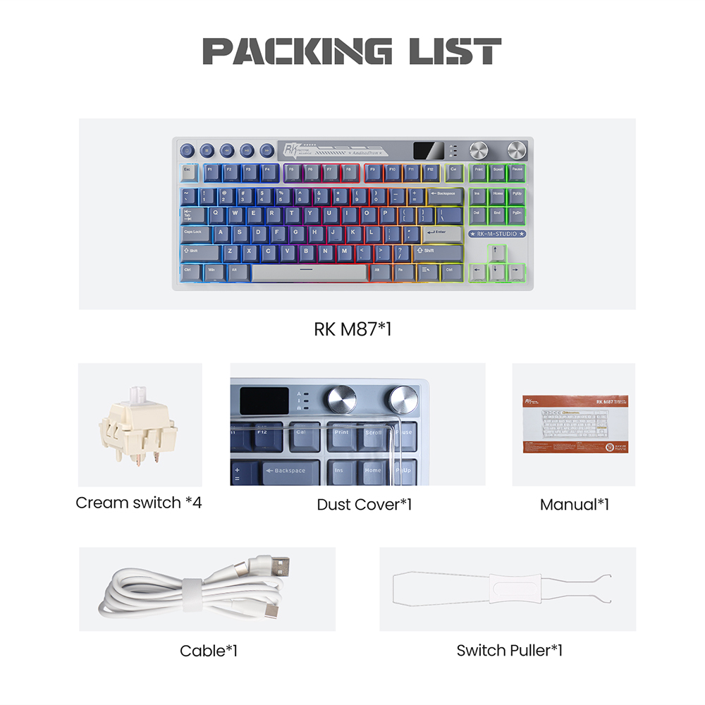 Jual Royal Kludge RK M87 Famicom 87 Key Gaming Keyboard | Shopee Indonesia