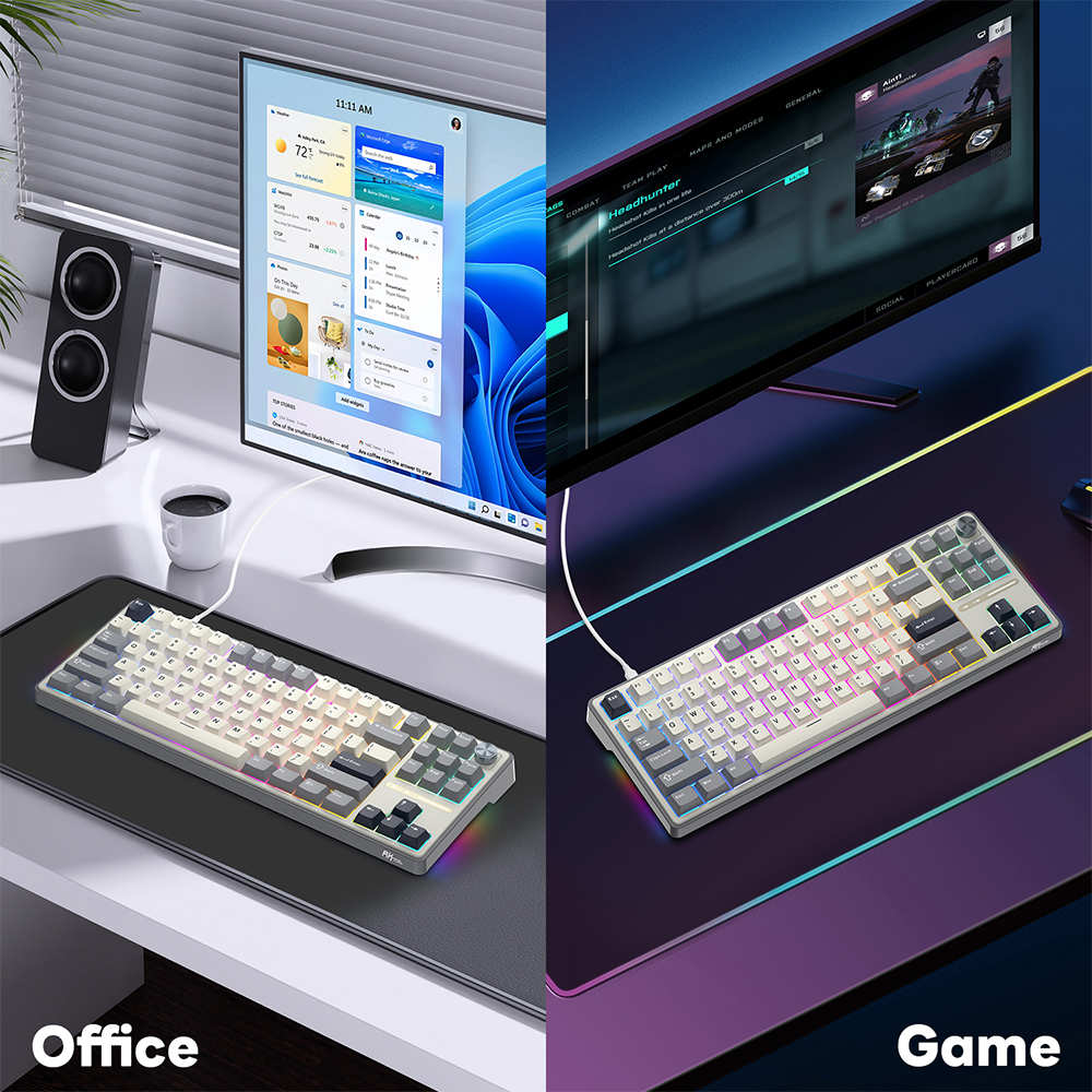 Jual Royal Kludge RK R87 Pro Half Grey 87 Key Gaming Keyboard | Shopee ...