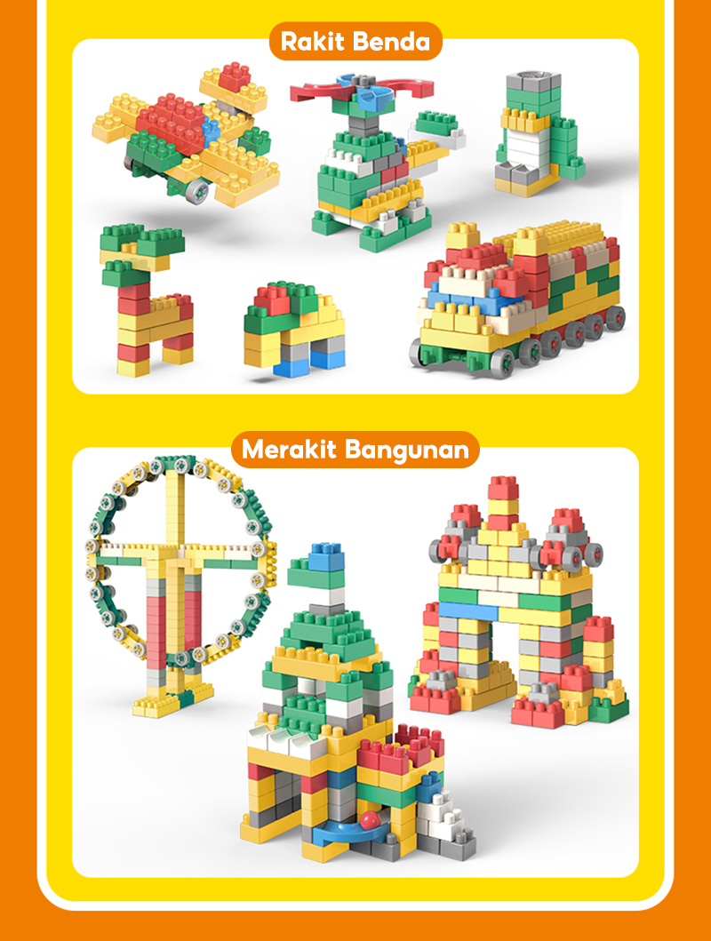 Jual OHSOME Nai Long Brick DIY Building Blocks / Block Mainan Balok ...