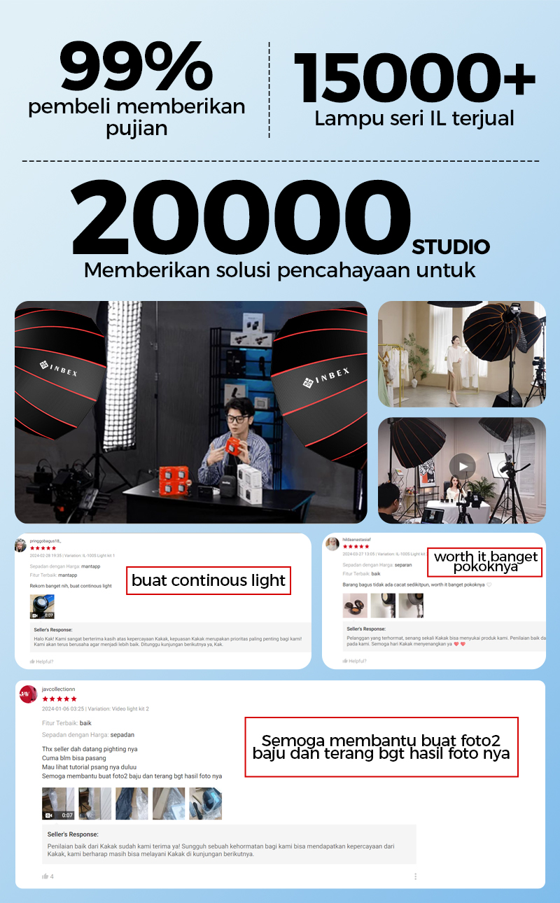 Jual INBEX Softbox lighting Video Light Studio Soft Box 100W Potografi ...