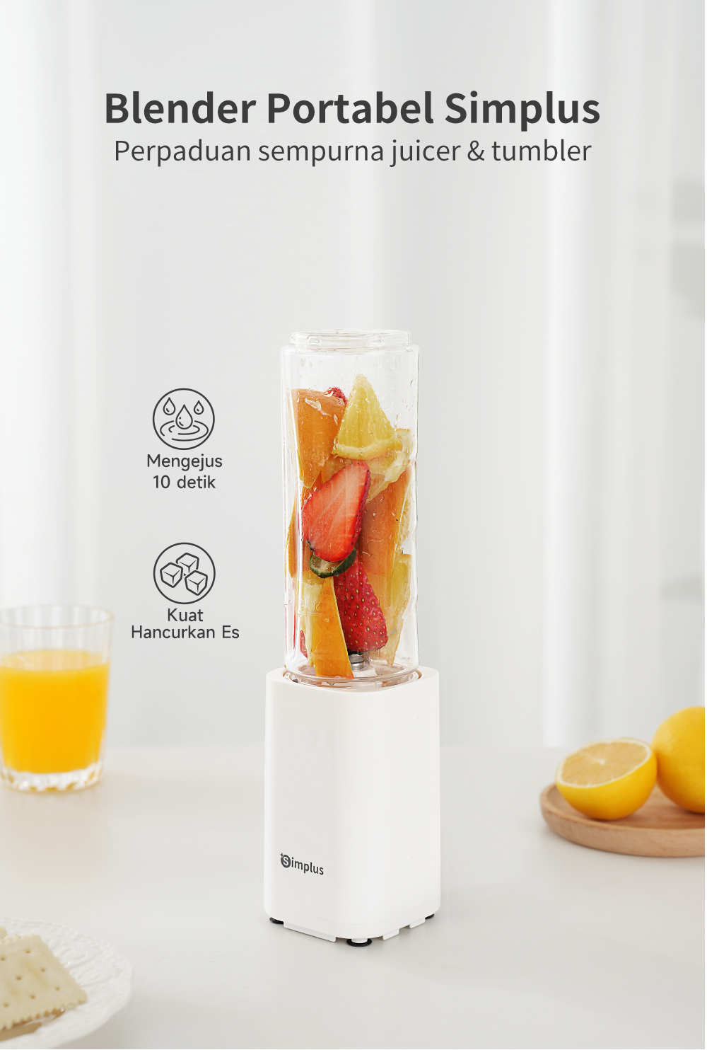 Jual Simplus Blender Juicer Portabel Tumbler Travel Cup Daya 150W ...