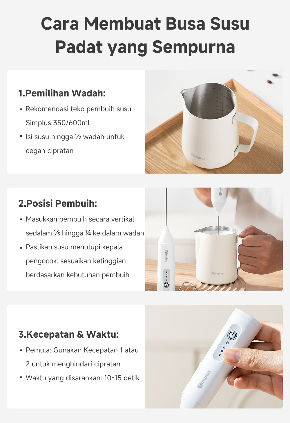 Jual Simplus Milk Frother Pembuih Busa Susu Portable Foam Kopi Susu ...