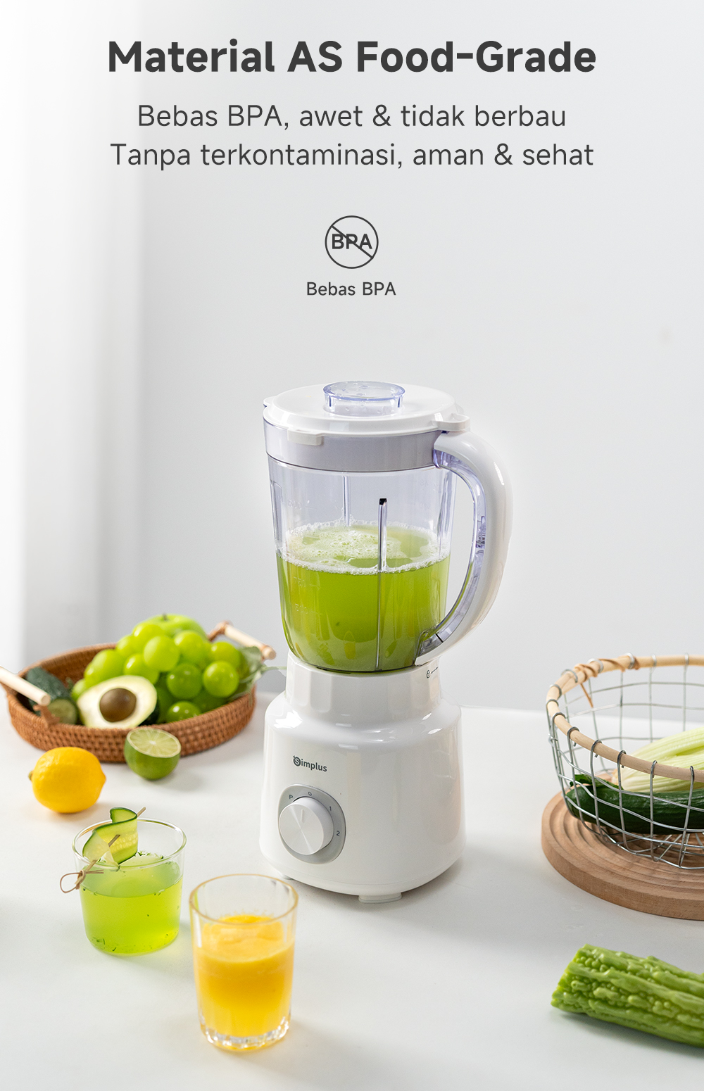 Jual Simplus Blender Stainless Steel 304 500W 1500ml Dengan Fungsi ...