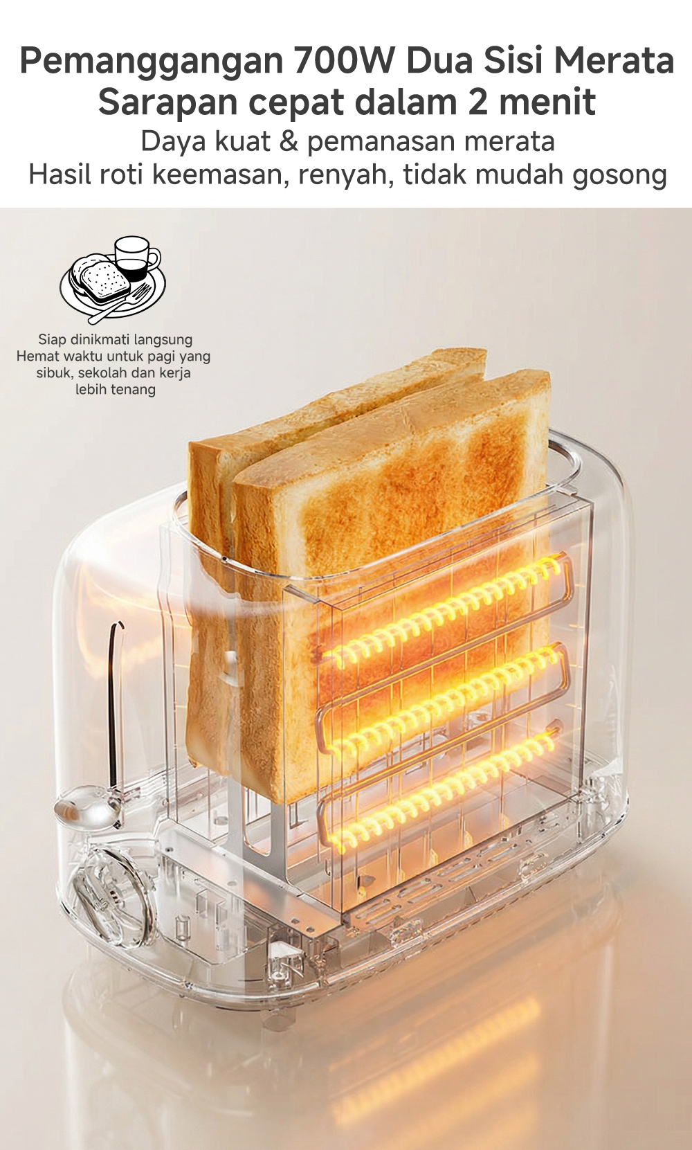 Jual Simplus Toaster Pemanggang Roti 2 Slot bakar listrik Multifungsi ...