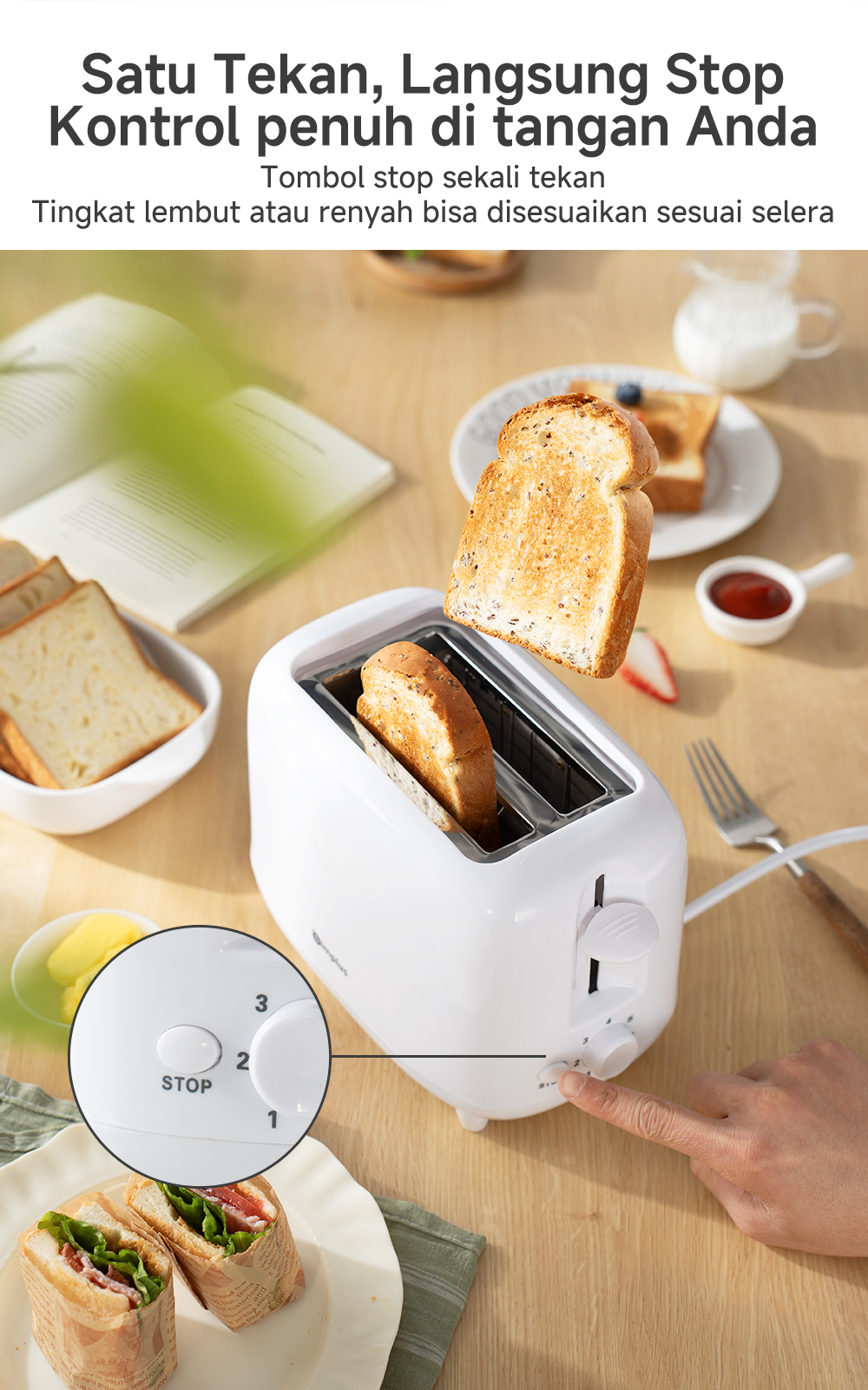 Jual Simplus Toaster Pemanggang Roti 2 Slot bakar listrik Multifungsi ...