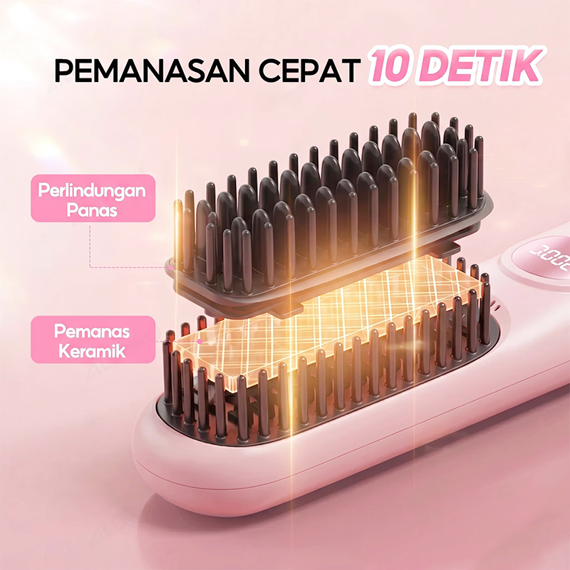 Jual Onlife Sisir Catokan Pelurus Rambut 2 In 1 Cordless Straight Comb ...