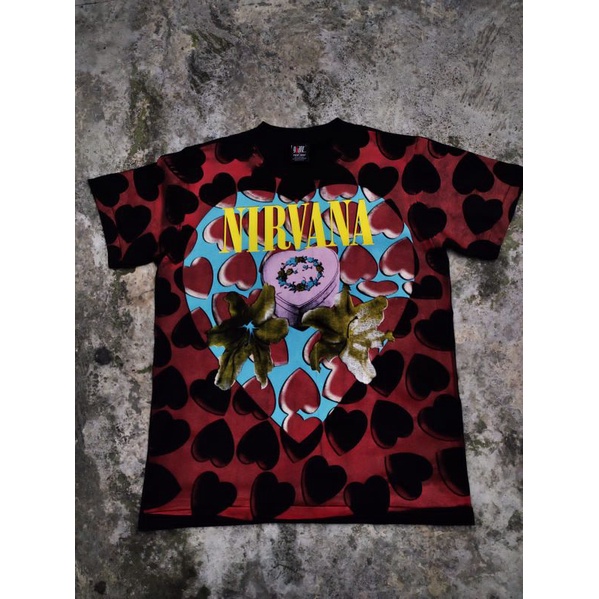 T-shirt Nirvana Vintage Cœur Boîte - Réimpression Un Côté, Tailles S à 5XL, 100% Coton, Neuf Avec étiquettes