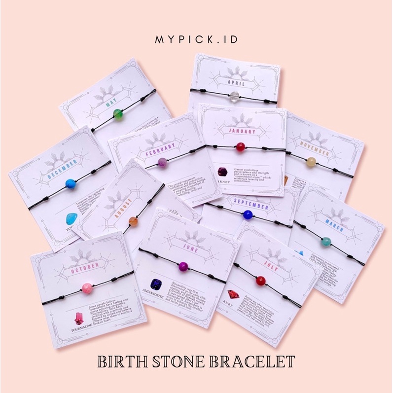 Jual BIRTHSTONE FRIENDSHIP BRACELET BATU LAHIR ZODIAK BATU ALAM GELANG