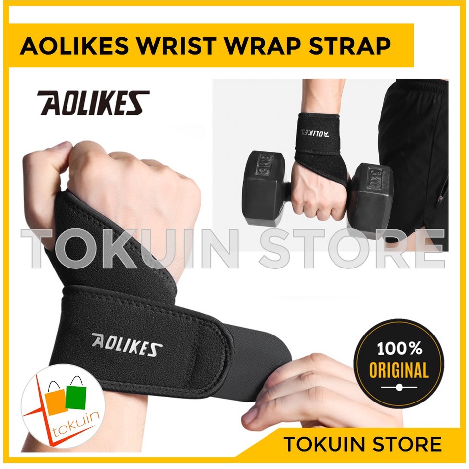 Jual Aolikes Wrist Support Strap Gym Band Wrap Deker Pergelangan Tangan Shopee Indonesia