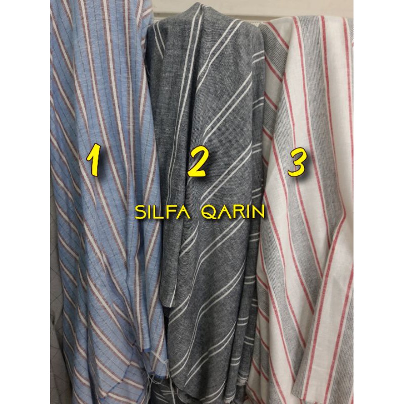 Jual Bahan Katun Linen Salur Premium / Katun Linen Motif Salur (Harga ...