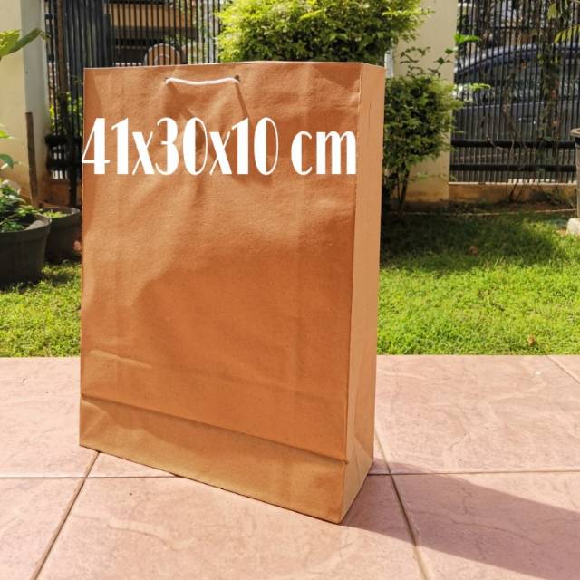 Jual Paperbag besar polos 41x30x10 cm | Shopee Indonesia