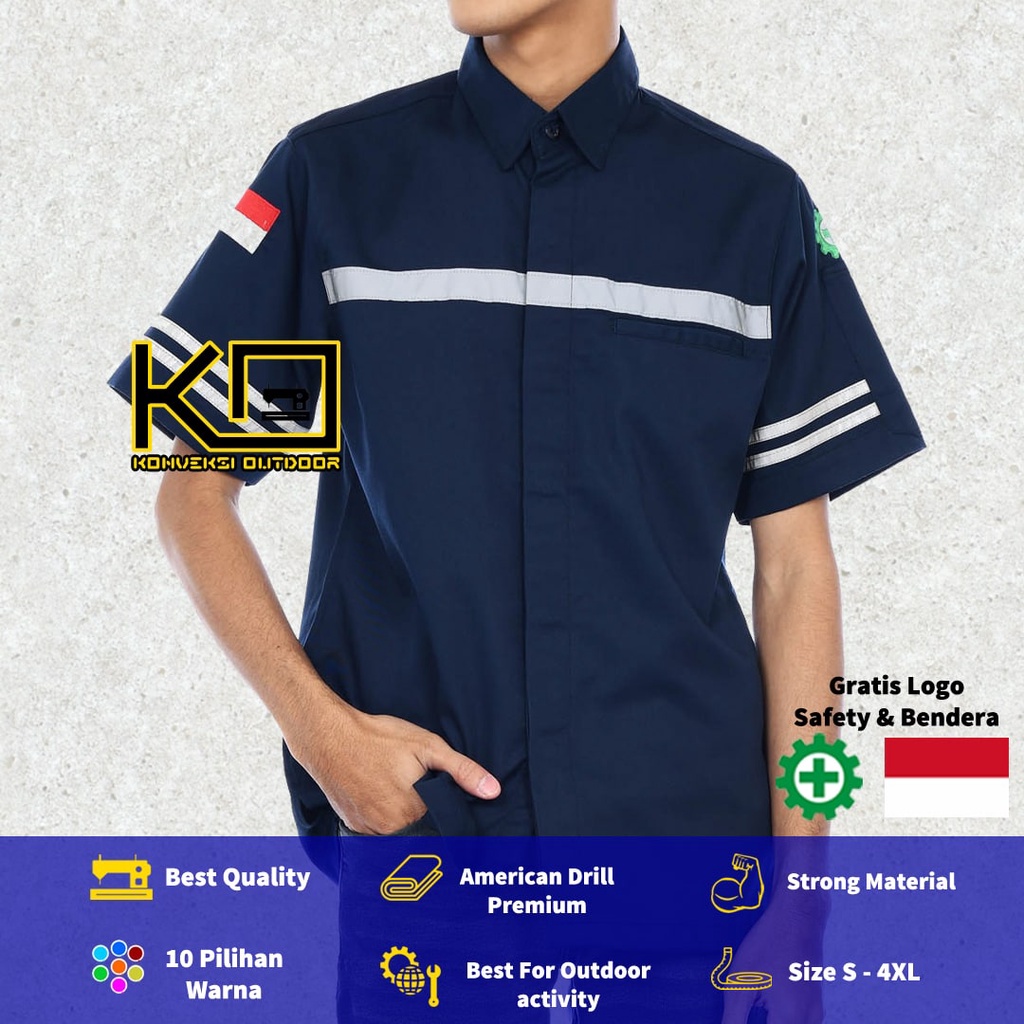 Jual Kemeja Wearpack Baju Safety K Outdoor Indoor Seragam Kemeja Kerja Lapangan Lengan Pendek