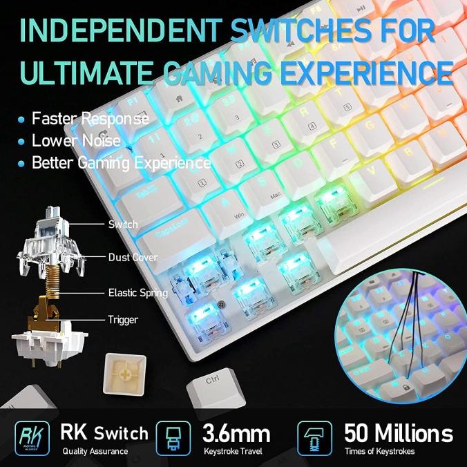 Jual Royal Kludge Rk100 Rgb Wireless Bluetooth Mechanical keyboard