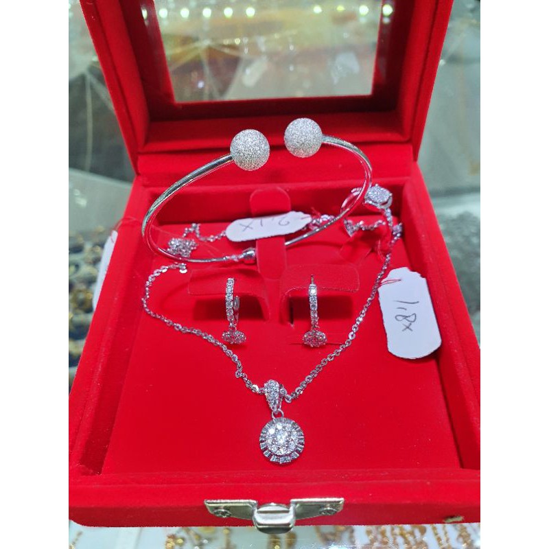 Jual satu set emas putih simple cakep cocok buat seserahan | Shopee ...