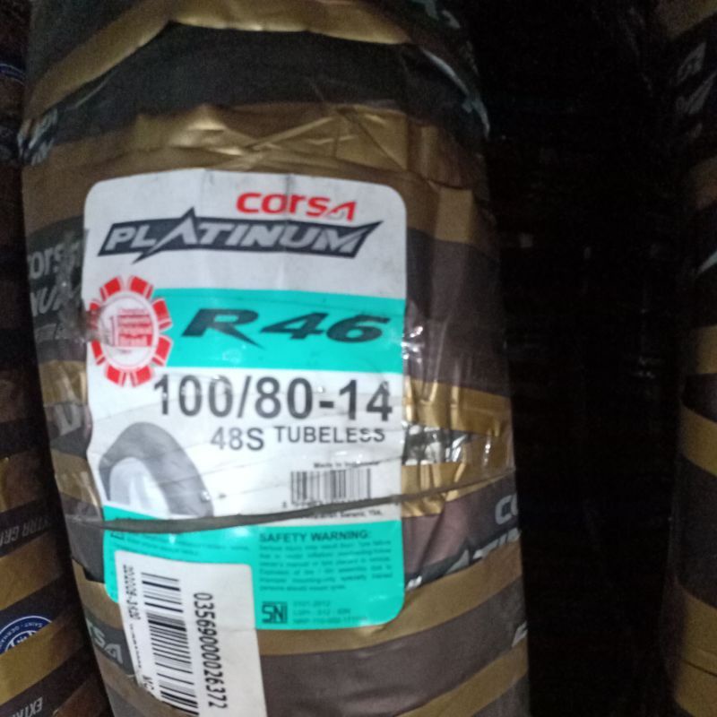 Jual ban Corsa r46 ring 14 ukuran 100-80/14 soft compound | Shopee ...