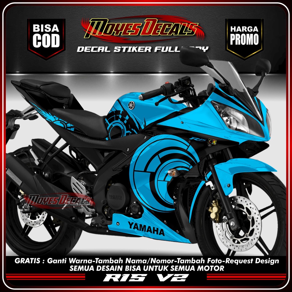 Jual COD BAYAR DI TEMPAT Decal Stiker R15 V2 Fulll Body Motor Yamaha ...