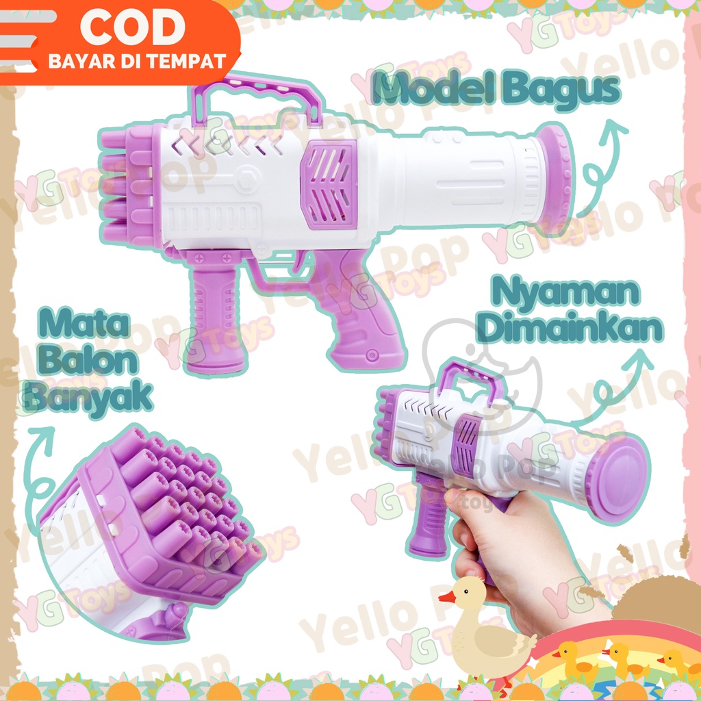 Jual YelloPop Mainan Dream Bubble Gun Bazooka Rocket Launcher Gelembung ...