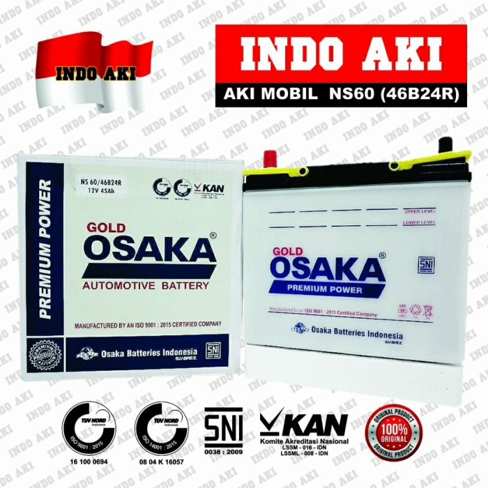 Jual Aki Mobil NS60 46B24R Avanza Rush Grand Max Carry APV L-300 Osaka