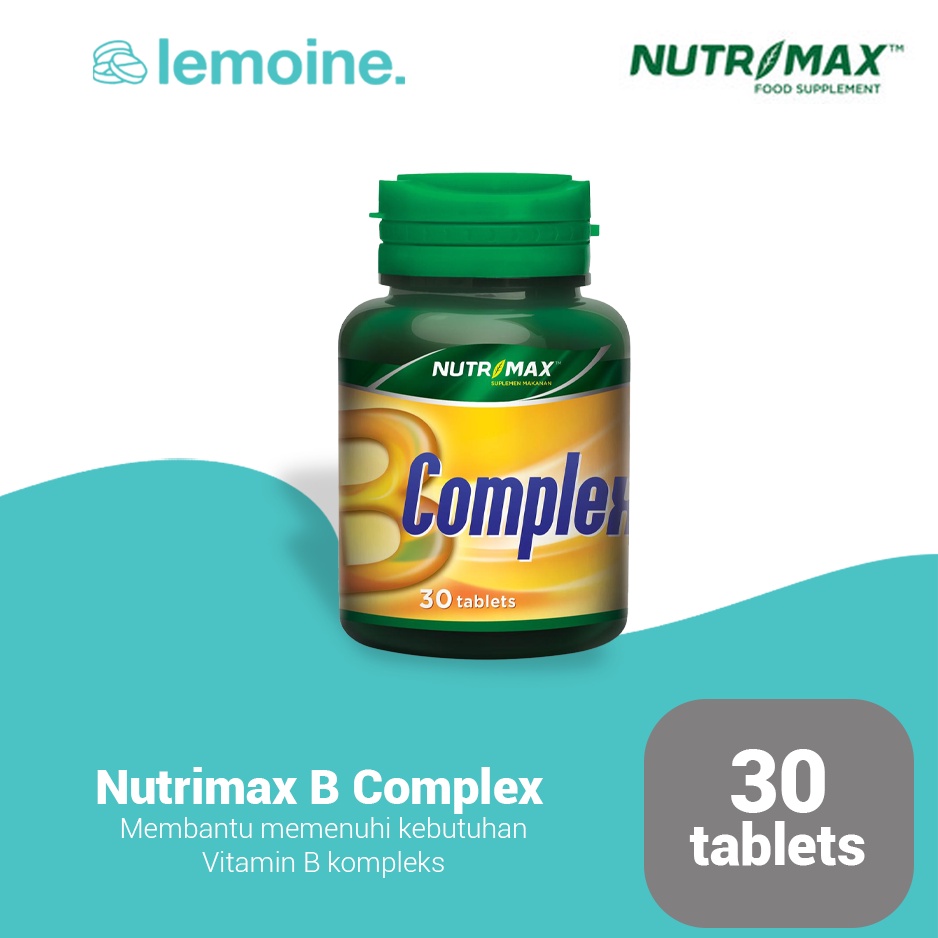 Jual Nutrimax B Complex 30 Tablets Vitamin B Complex | Shopee Indonesia