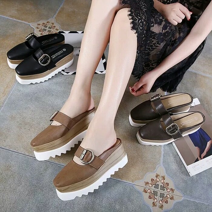 L67S8 SEPATU WEDGES WANITA SANTAI MAIN JALAN KULIAH HANGOUT CEWEK CEWE SEPATU WEDGES WANITA SW