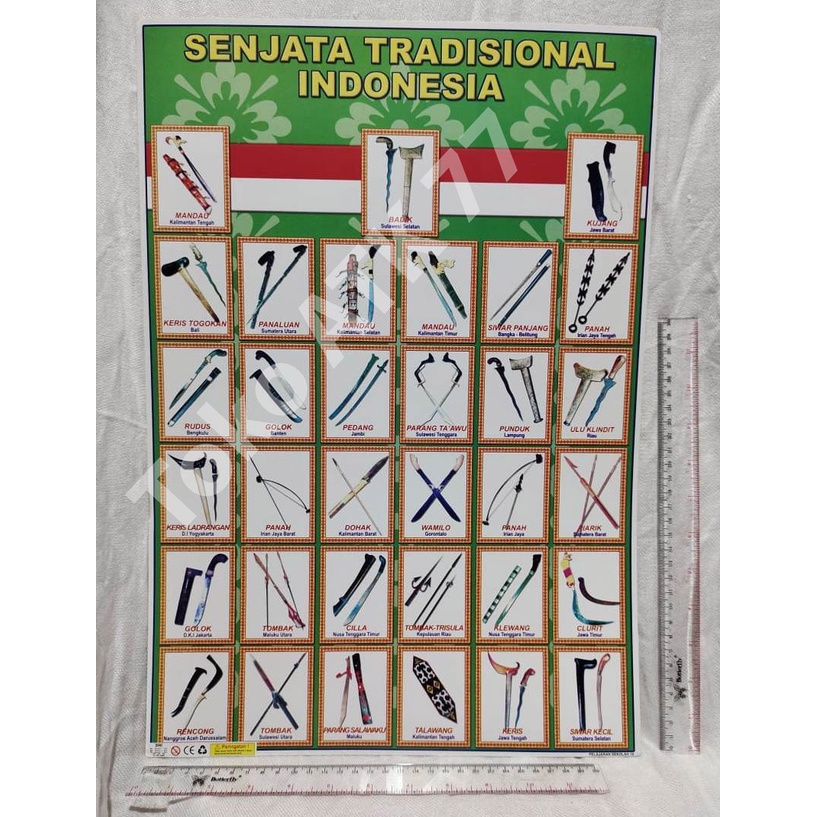 Jual Poster Senjata Tradisional Adat Khas Daerah Propinsi Nusantara ...