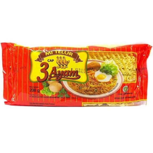 Jual Mie Telur Mie Bulat Cap 3 Ayam Merah 200 Gr Shopee Indonesia 