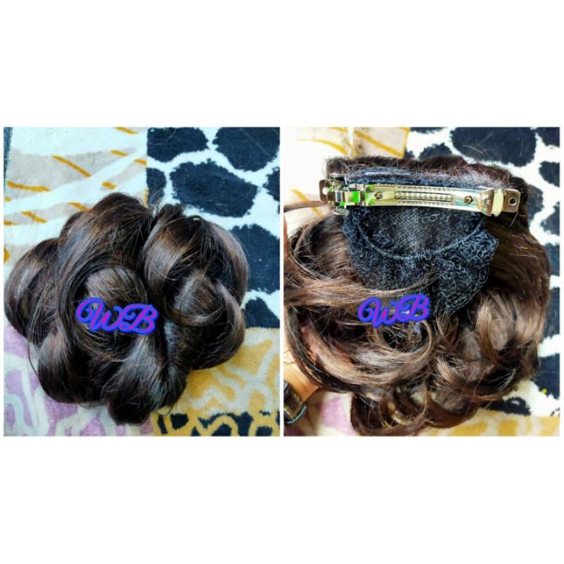 Jual rambut acak /sanggul acak wadon bali /sanggul model lurus /sanggul ...