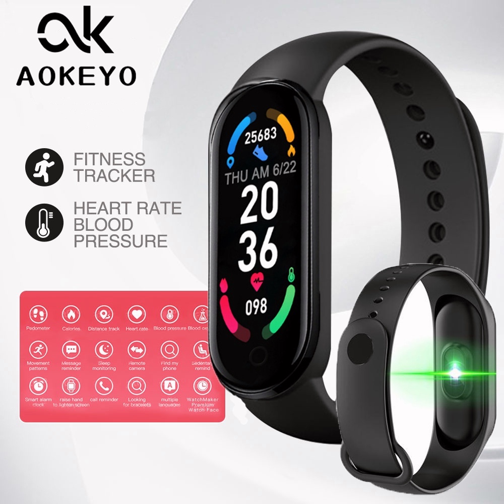 Jual Aokeyo M6 Smartwatch Bluetooth Smartband Fitness Tracker Colour Display HeartRate Waterproof Jam Tangan Pria Wanita Digital Shopee Indonesia