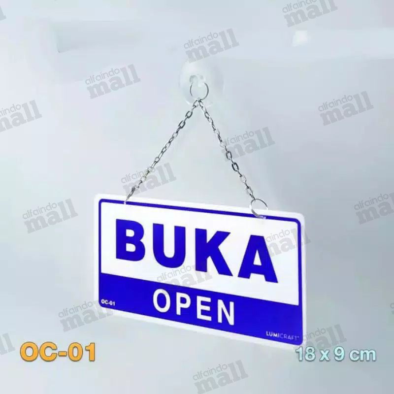 Jual Acrylic sign open close papan akrilik buka tutup 18 x 9 cm/papan ...