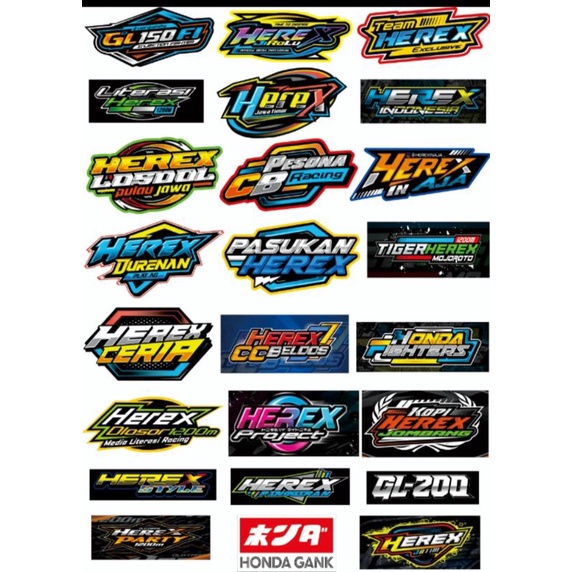 Jual STICKER 1 PACK HEREX RACING,1 PACK ISI 24PCS | Shopee Indonesia